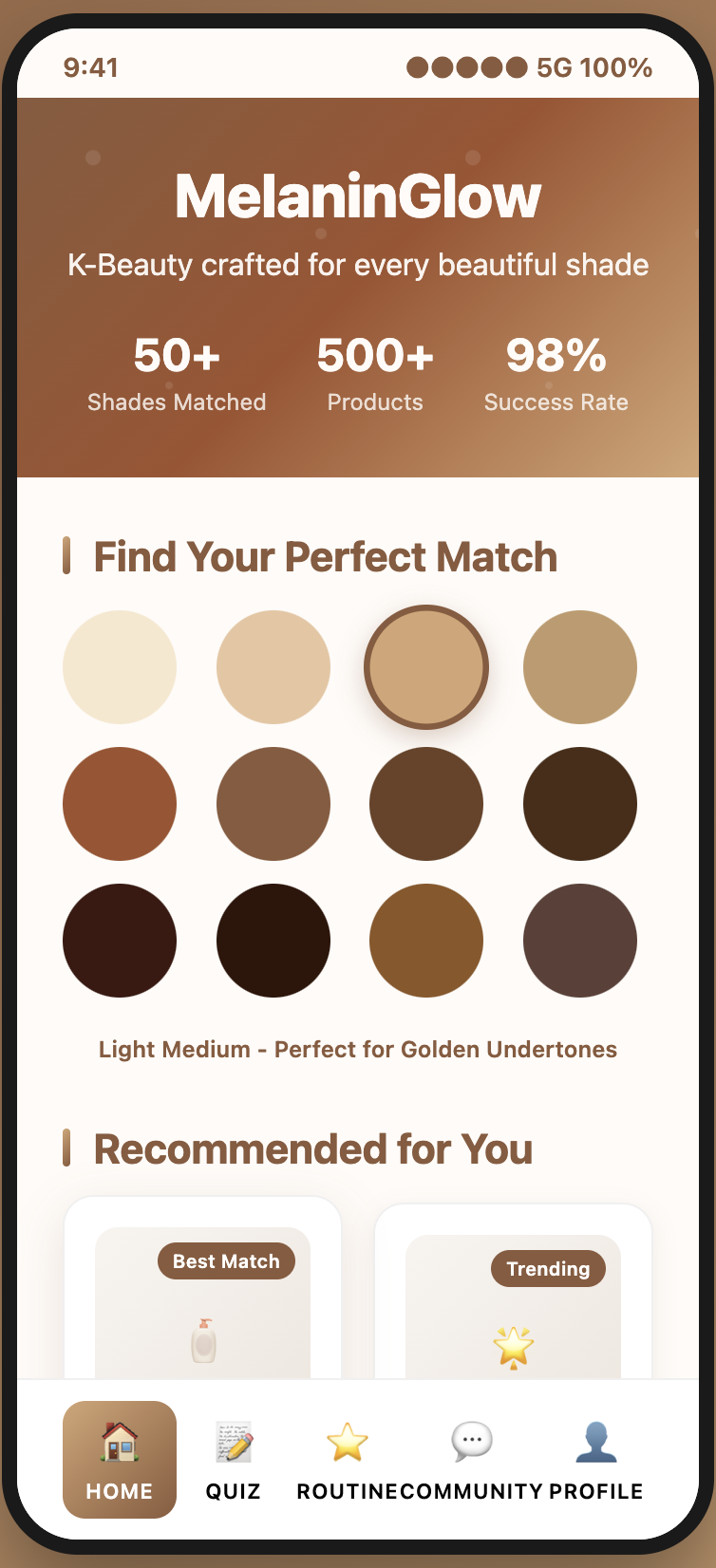 MelaninGlow K-Beauty Platform Design